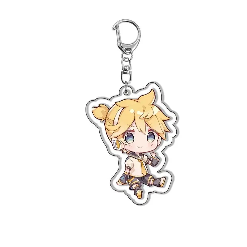 Game Hatsune Miku LAITO MEIKO Kagamine Rin Len Cosplay Cartoon Figure Acrylic Keychain Pendant Key Chain Ring Jewelry Fans Gifts