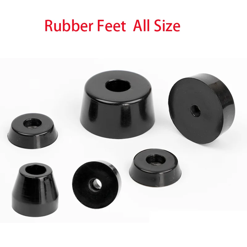 

1/4/8pc Rubber Feet Furniture Legs Feet Chair Floor Protector Cushion Circular Bumper Pad Non-slip Damping Pad Black With Gasket