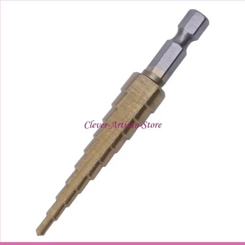 E06B HSS Cocted Step Stage Spet 1/4 "шестнадцатеричный хвостовик 3-12 мм режущий инструмент