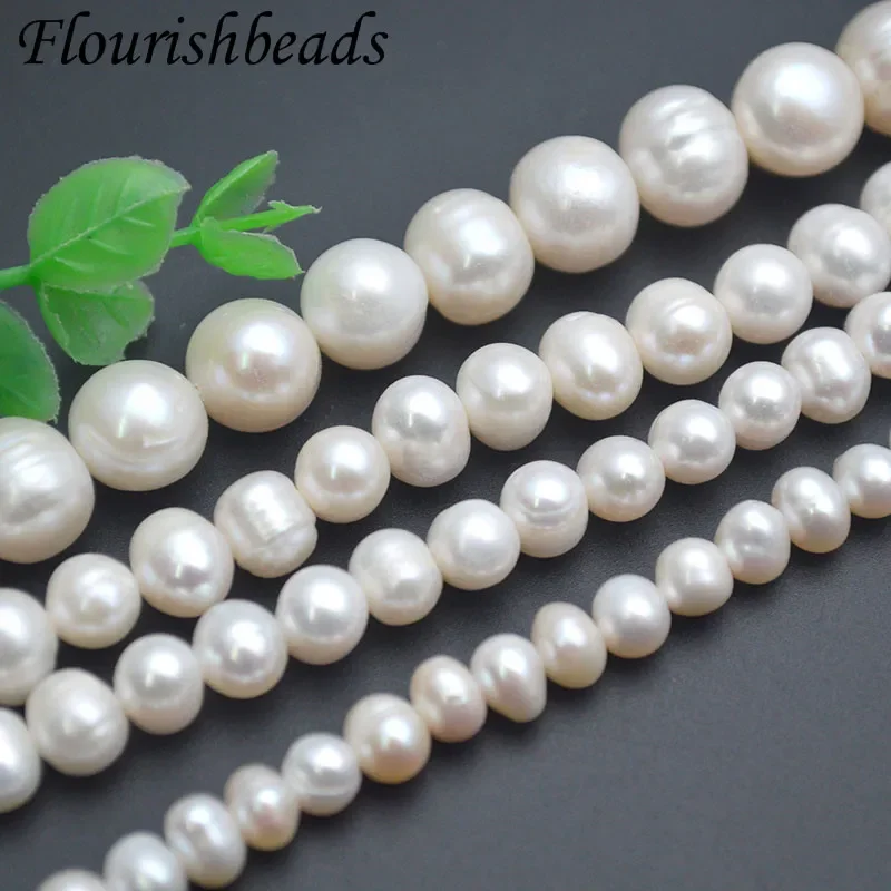 Middle Quality Cheap 5~11mm White Natural Freshwater Pearls Potato Oval Shape Round Beads For Jewelry Making