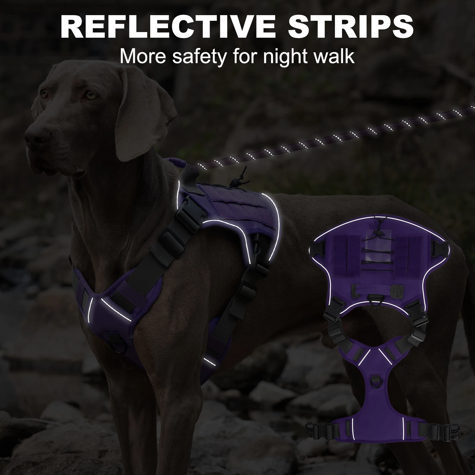 Arnés antitirones reflectante para perros – Control fácil para paseo - imagen 3