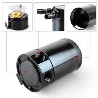 Bote de captura de aceite Universal de 300ml, depósito de aluminio de 2 puertos con deflector compacto, tanque de captura de aceite, tanque de combustible, hervidor transpirable de dos orificios