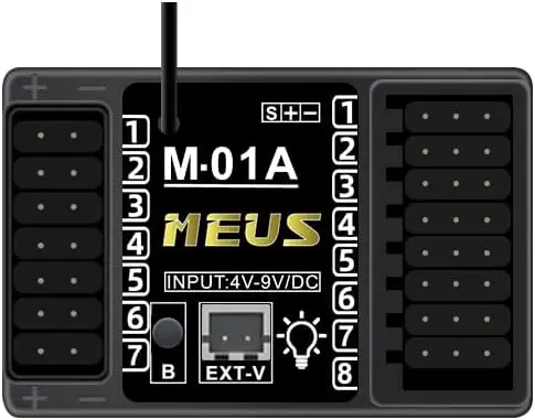 MEUS Racing 2,4 GHz RC-ontvanger Lange afstandsbediening RX Compatibel met RC-ontvanger ME-10B voor RC auto/boot/tank enz.