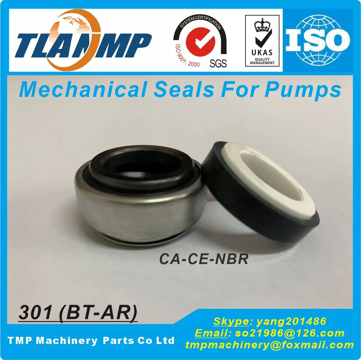 

301-20L (BT-AR-20L) Rubber Bellow Mechanical Seals For Water Pumps (Material:Carbon/Ceramic/NBR)|Equivalent to BT-AR Seals