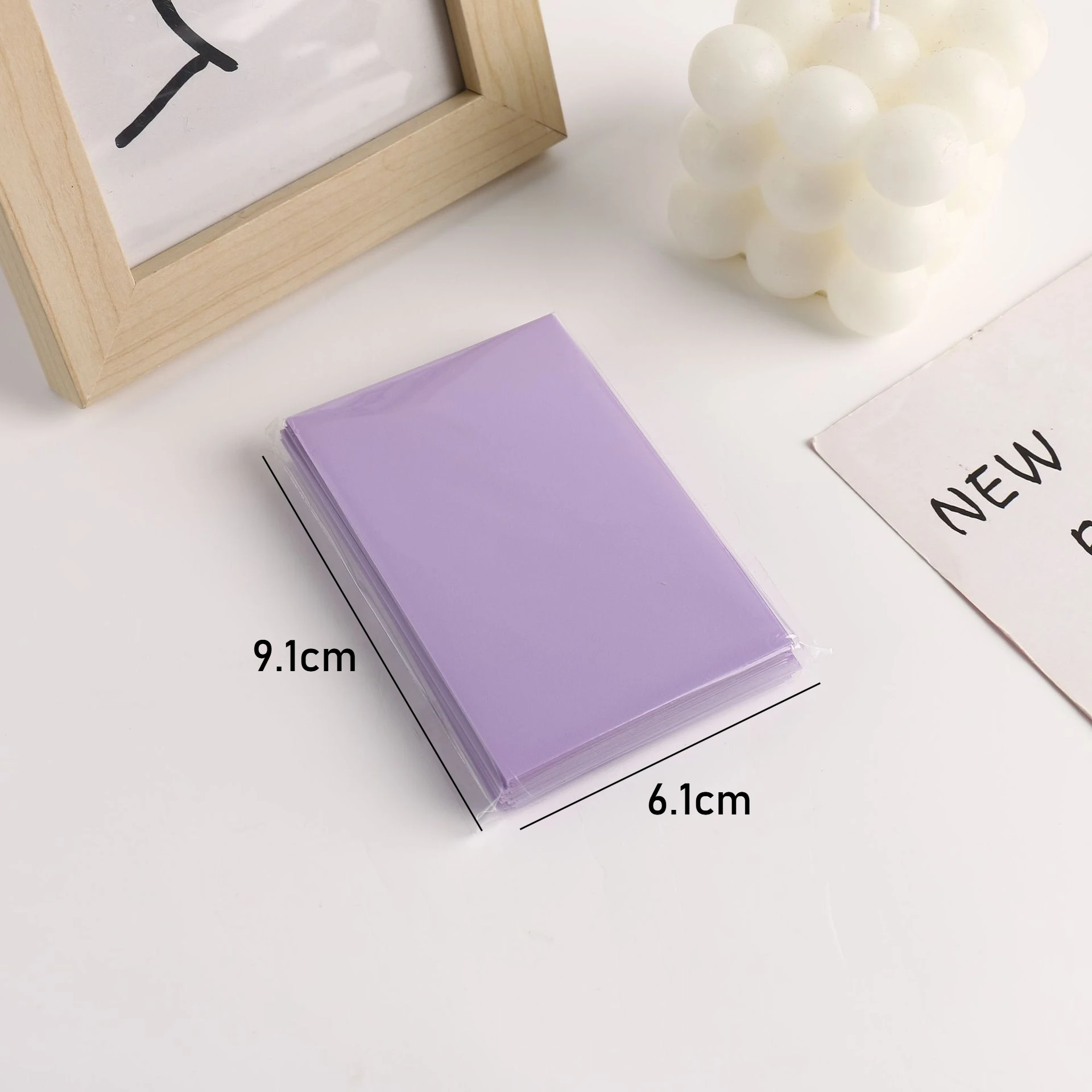50 Stück Macaron-Farbige Kartenhüllen 3 Zoll Album Fotokarten-Schutzfolie Anime-Merch Flash-Karten Matte Abdeckung – Detail 6