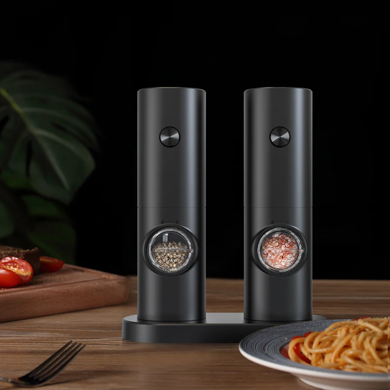 Electric Automatic Salt and Pepper Grinder with Led Light Mills Set Spice Mill Adjustable Battery Spices Grinder Kitchen Tools