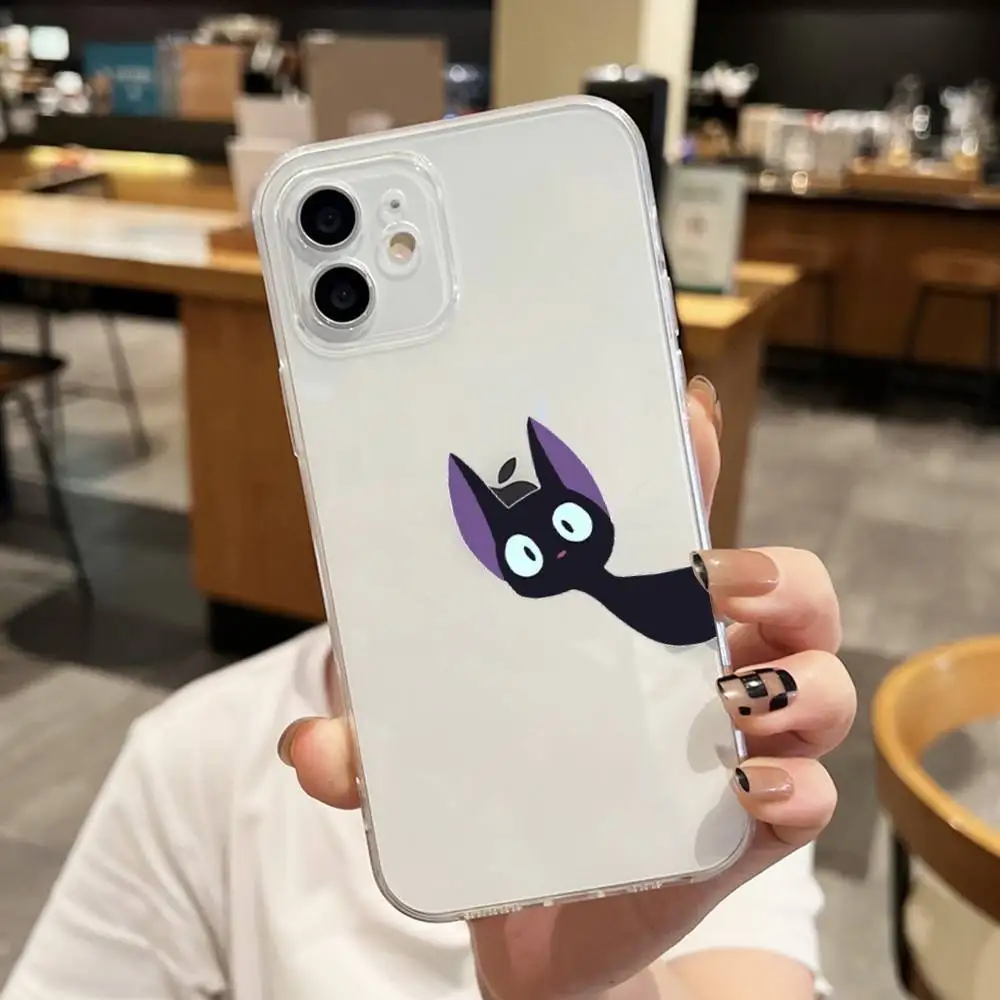 Kikis Delivery Service Cat جراب هاتف آيفون 15 11 13 14 Pro Max 7 8 Plus X Xr Xs Max 16pro 12 mini غطاء شفاف