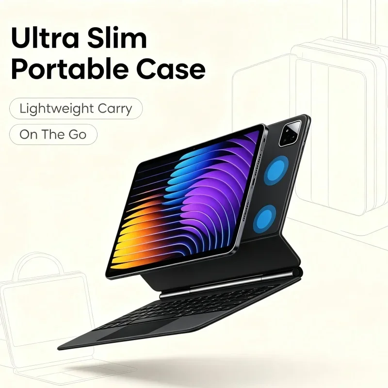 Magnetic Suspended Keyboard Cover for Xiaomi Pad 7 8 Pro 11.2 Inch Detachable Wireless Folio Case with Pen Storage Slot