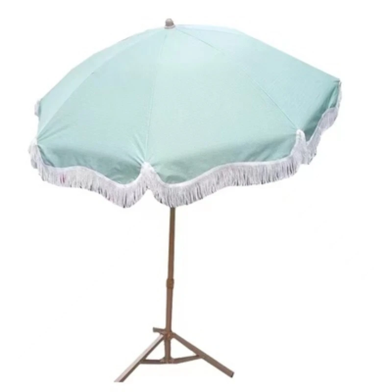 white polyester wood pole foldable sun beach umbrella 1.8m