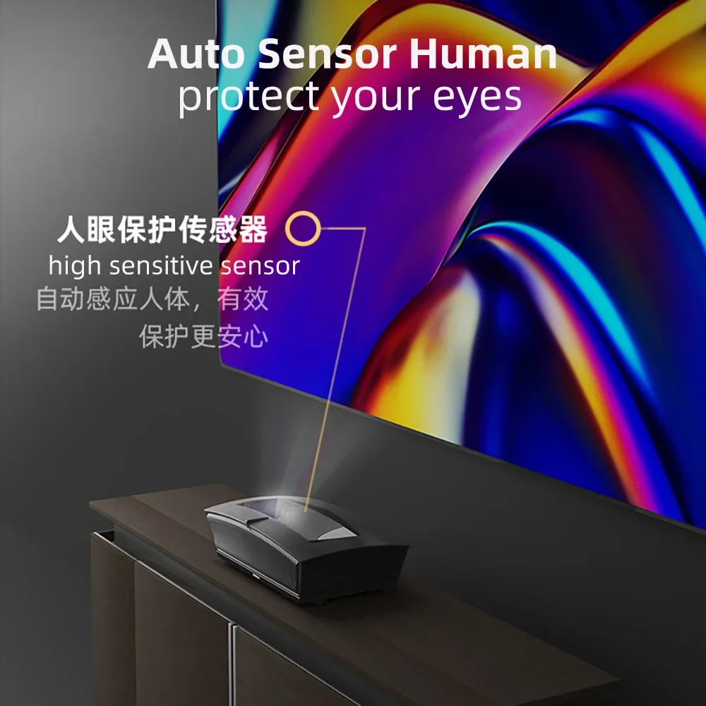 Native 4K Projector Laser, Full RGB Triple Laser Projector with Android WiFi 6 Wireless Mirror Screen DLP Link 3D Beamer