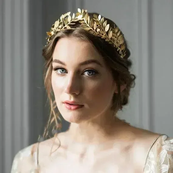 Headdress Metal Greco-Roman Gold Leaf Headband Bridal Wedding Hair Accessories Ladies Crown Crown Headpiece