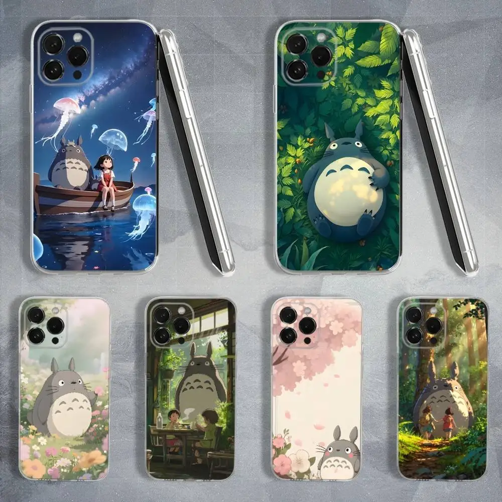 

Cute T-Totoro-ES Anime Phone Case For iPhone 16,15,14,13,12,11 Pro,Max,Plus,X,XS,XR,SE,Mini Transparent Soft Cover