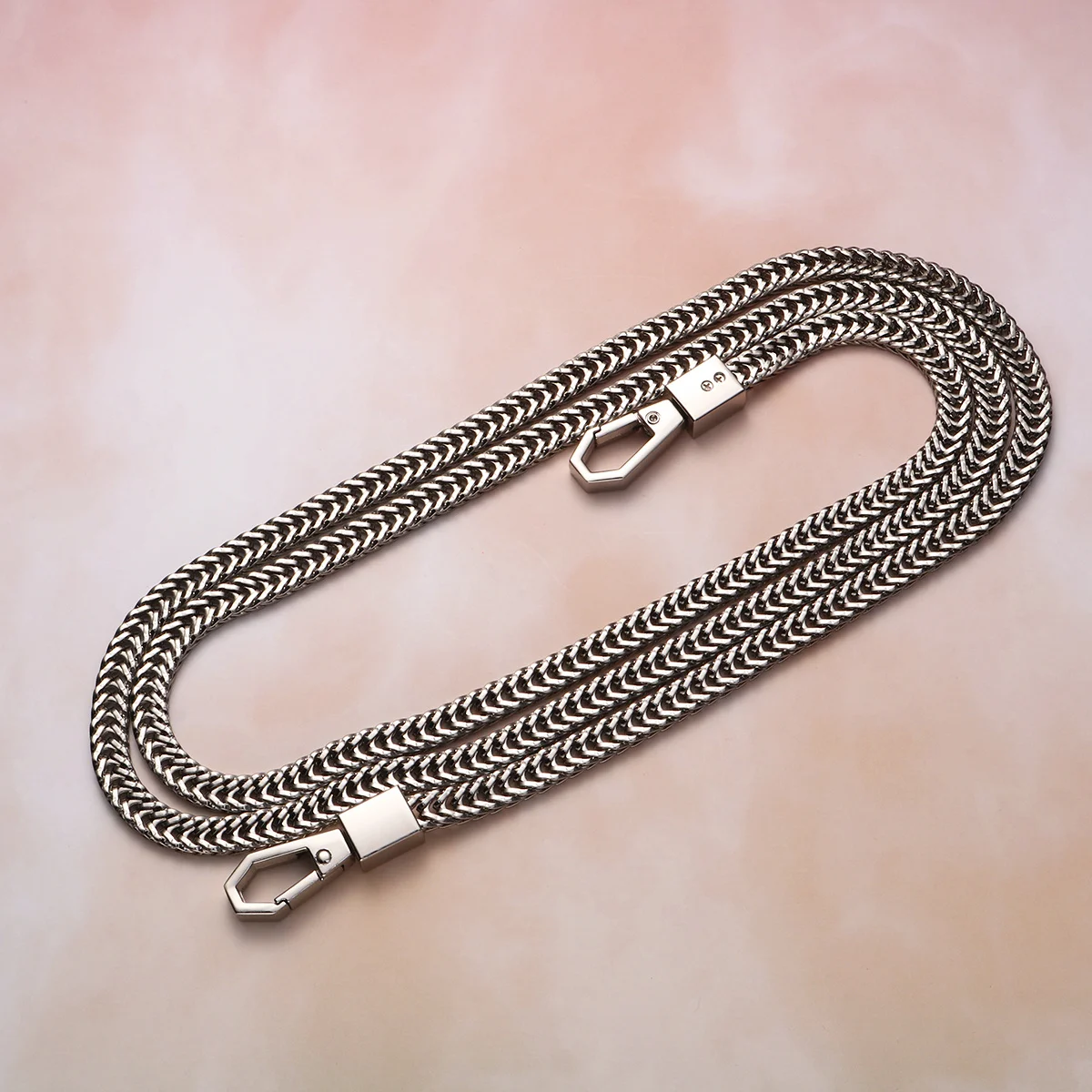 メタルバッグチェーン レディース シルバー クロスボディストラップ DIY ショルダーバッグ パースアクセサリー スムースグロッシーデザイン メタルハンドバッグチェーン