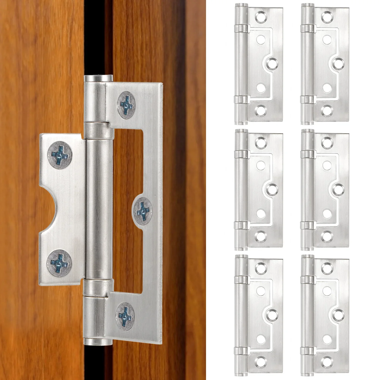 

Door Hinge Window Hinge Stainless Steel 3 Inch 1.5mm Thick Silent Bearing For Home Door Window Detachable Set Of 6