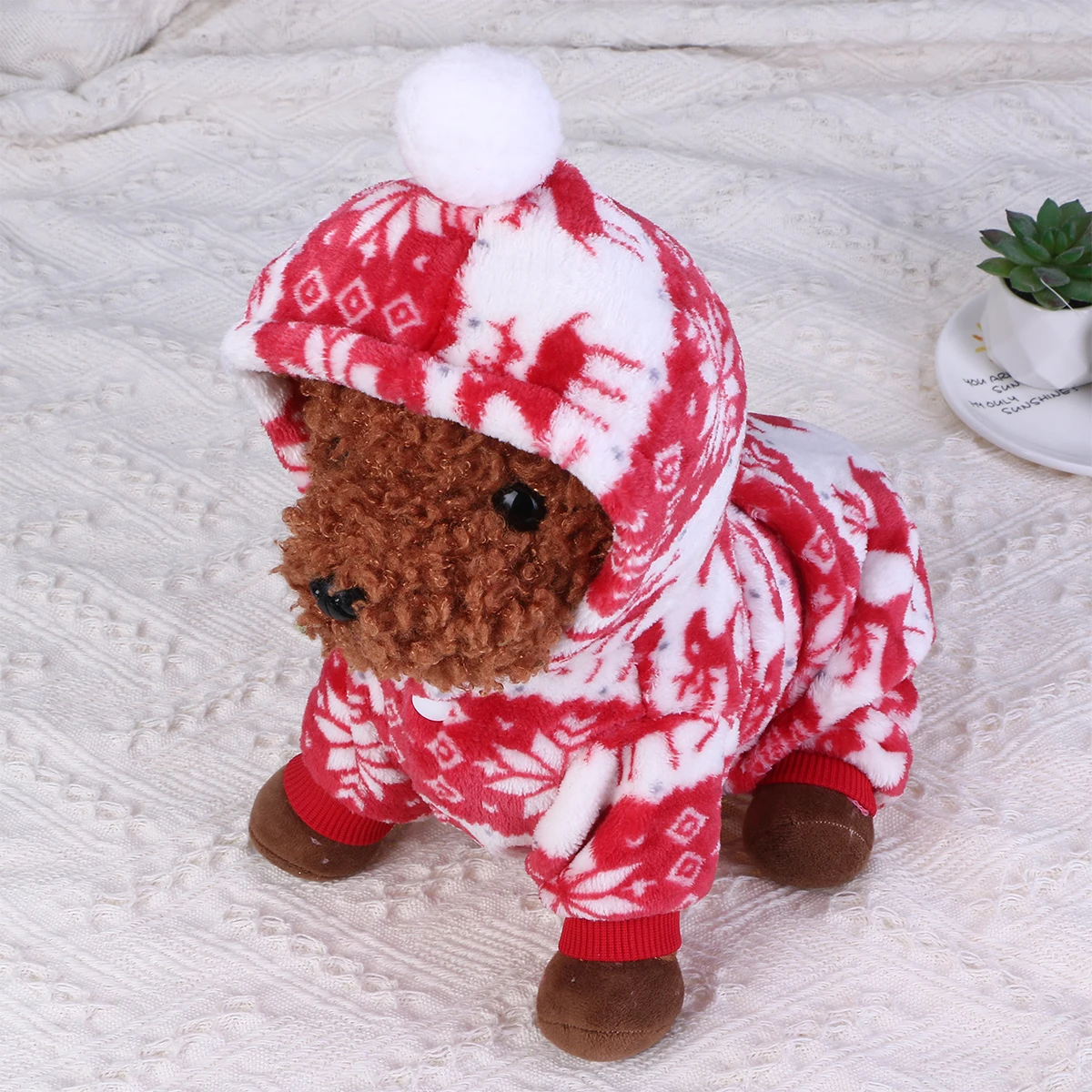 

Clothes for Pets Christmas Dog Jumpsuit Autumn And Winter Outfit Party Apparel Flannel