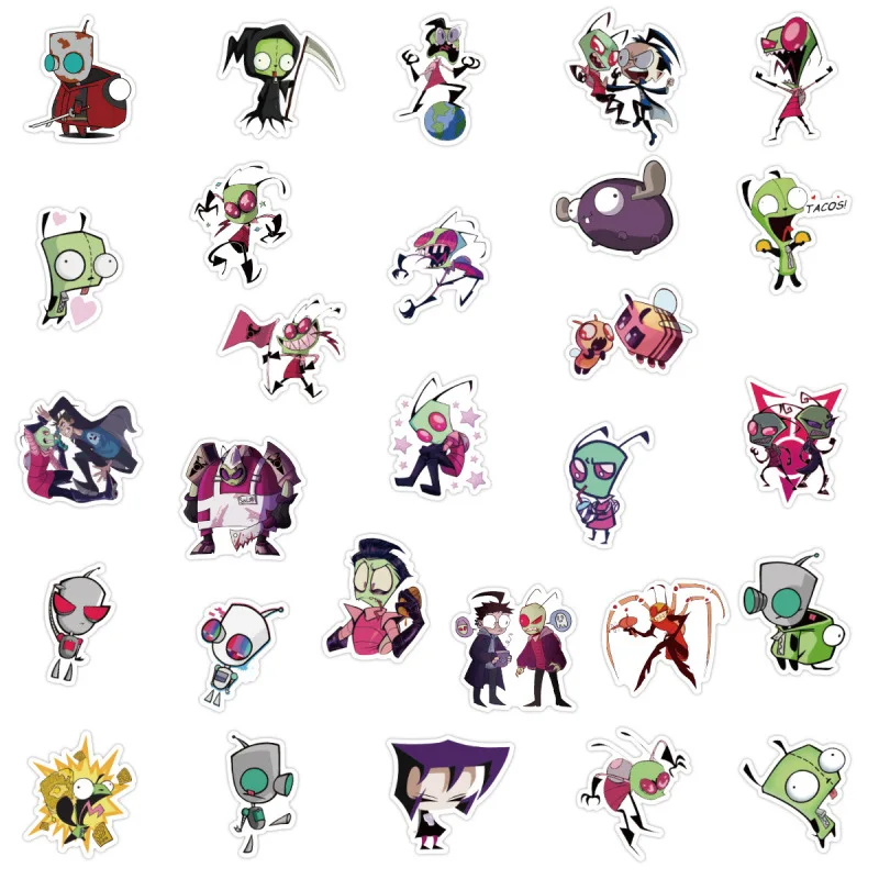 10/30/50Pcs Anime Invader Cartoon ZIM Graffiti Stickers Home Decoration Decal Waterproof Sticker Luggage Refrigerator Kid