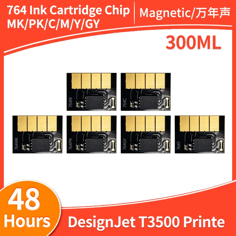 300ML For HP 764 Ink cartridge chip New Upgrade Compatible HP764 chip Compatible For HP DesignJet T3500 Printer ink Chips