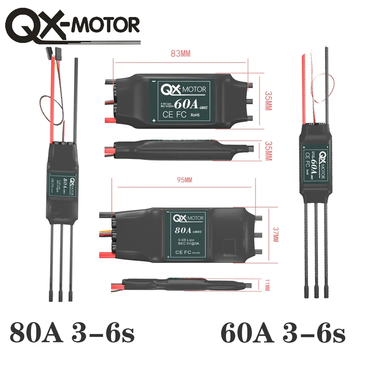 QX-MOTOR 70mm EDF Ducted Fan 12 Blades Brushless Motor 1800KV 2600KV With 60A 80A ESC For RC Jet Airplane Model Parts