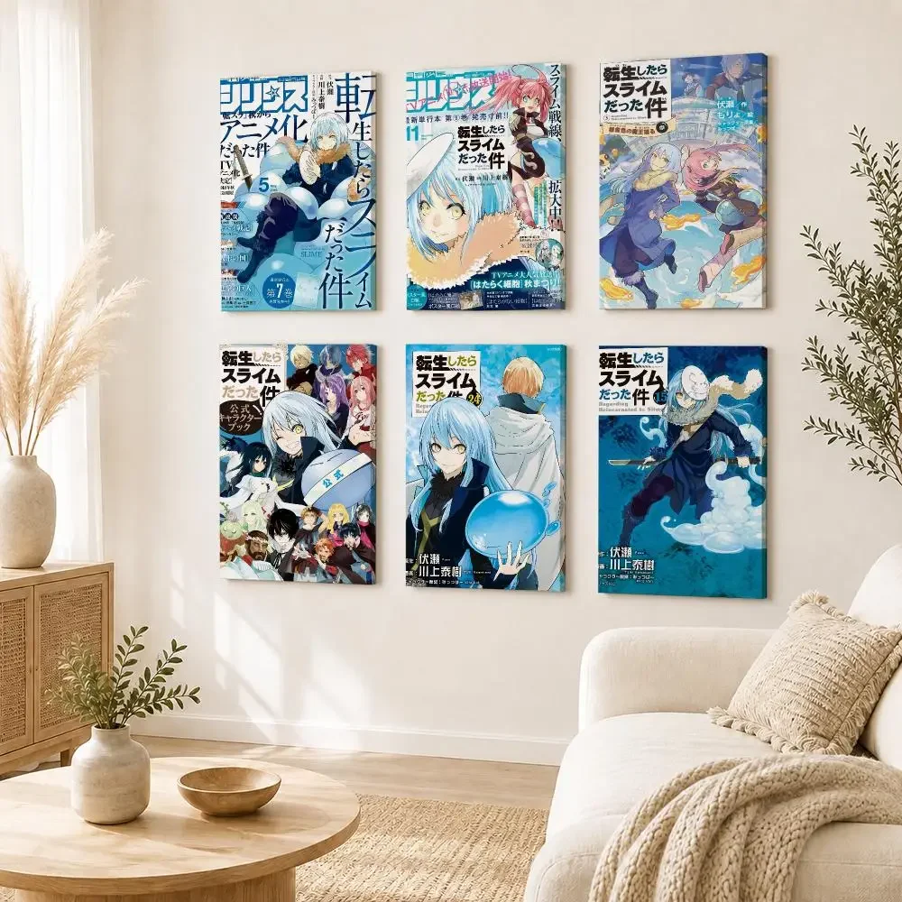 Classic Anime T-Time I Got Reincarnated As A Slime Poster Self Adhesive Aesthetic for Living Room Home Decoration Gift