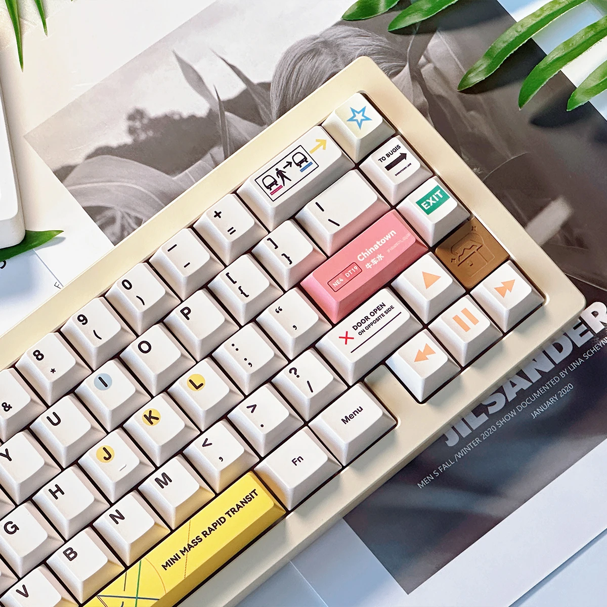 Singapore Subway Keycaps White Personality Full Set Pbt Sublimation Cherry 152 Key Iso Alice Layout Keycaps For Aulaf75/F99