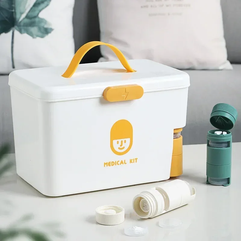 

Multifunctional Combination of Large Capacity Portable Medicine Box Silica Gel Portable Household Medicine Storage Box