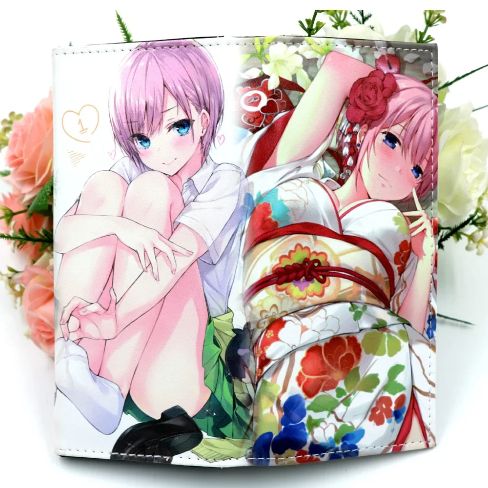 Anime The Quintessential Quintuplets Synthetic PU Leather Wallet Nakano Ichika Long Purse with Card Holder