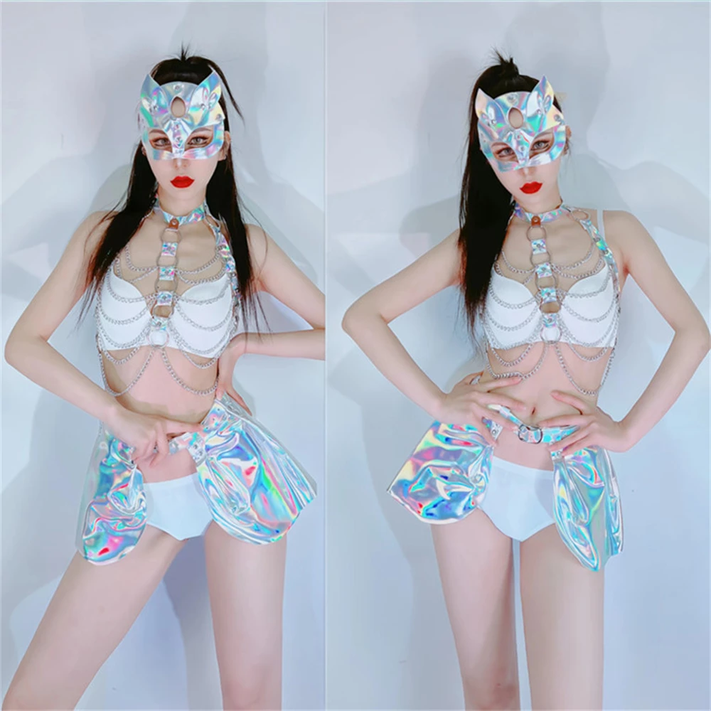 New DS Performance Dress New Sexy Gogo Leading Dance Dress Laser Set Atmosphere Tour Stage Dress Set