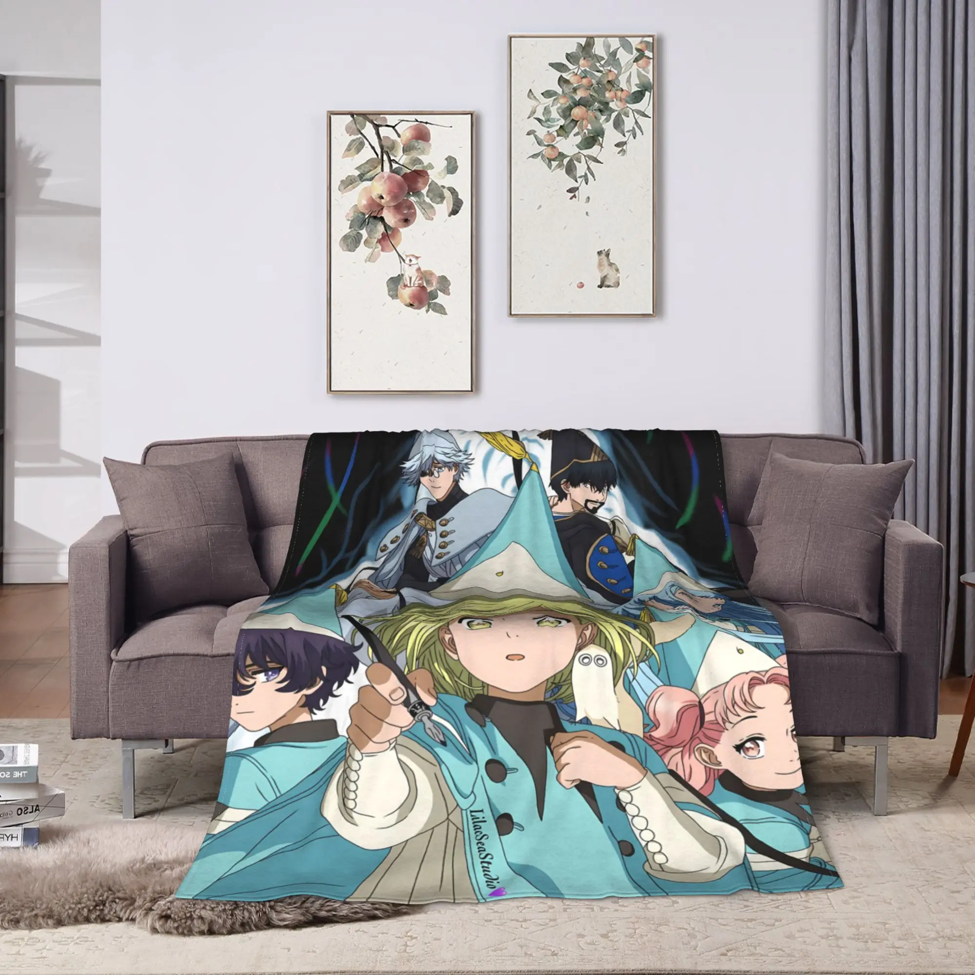 Warm Blankets Picnic Witch hat atelier Throw Blanket  Flannel Bedspread For Living Room Funny Sofa Bed Cover