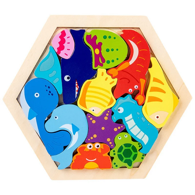 

B06C-Baby Wooden Jigsaw Puzzle Children's Intelligence Puzzle Development Ealy Educational For Puzzle
