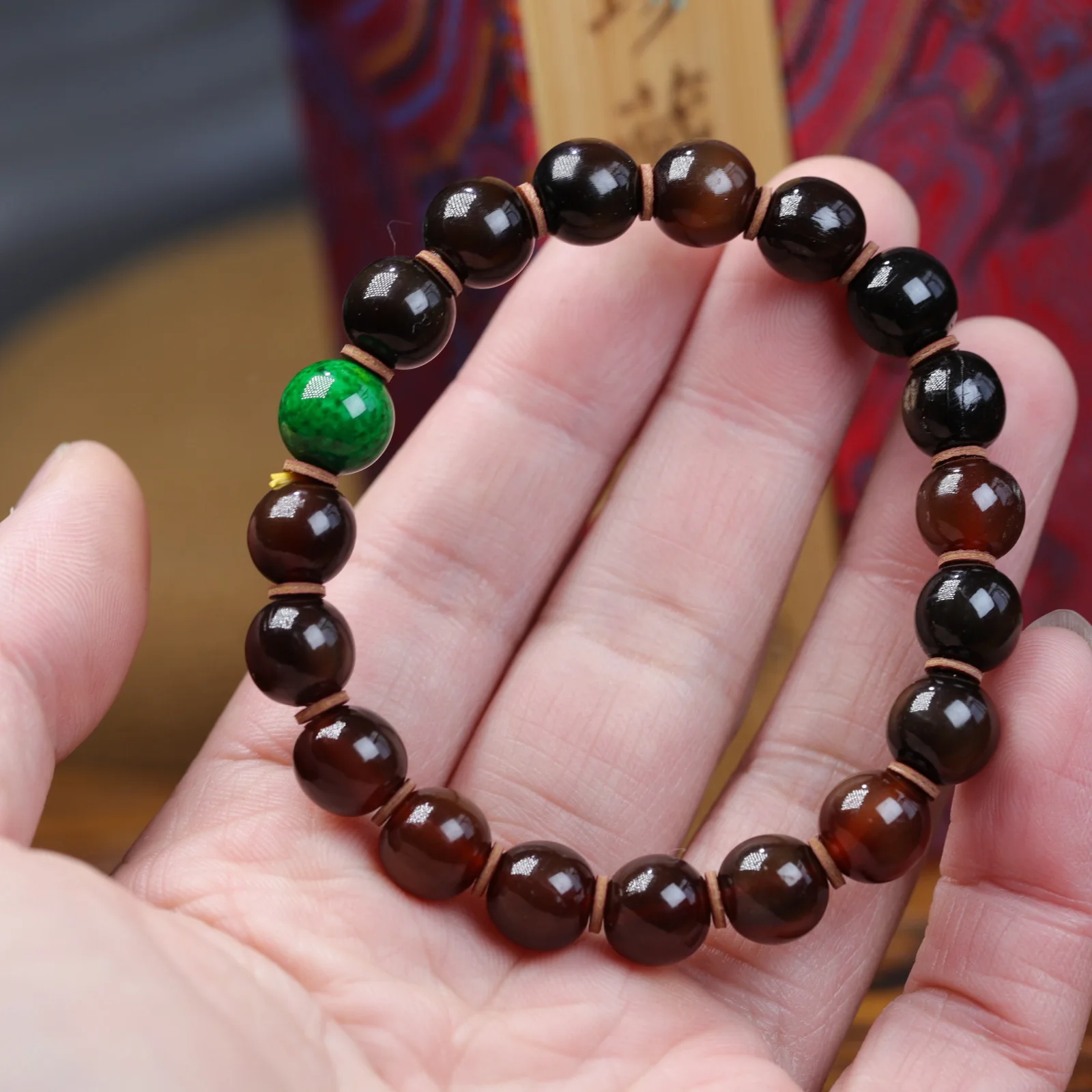 Mountain tortoise shell blood armour play string full of cane grain goat horn imitation mountain tortoise shell round beads
