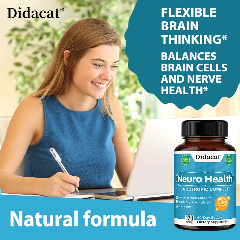 Brain Nutrition Complex - with Bacopa Extract, Neuro Health Support, Antioxidant, Promotes Nerve Health, Cellular Energy