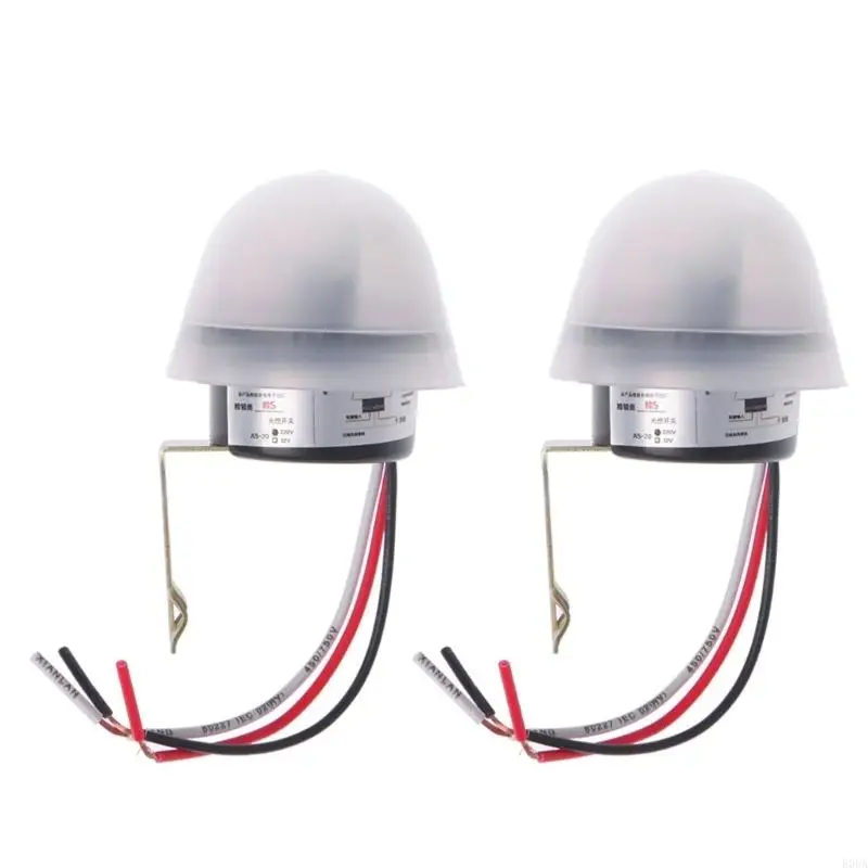 2Pcs 220V 10A Photocell Street Light Lamp Switches Photo Control Switches Sensors Switches for Patios Stair Light 