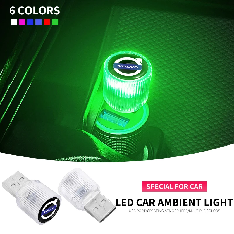 سيارة صغيرة USB LED المحيطة ضوء مصابيح جو الزخرفية لفولفو Rdesign AWD C30 C70 S40 S60 S70 S80 S90 V40 V50 V60 V70 #1