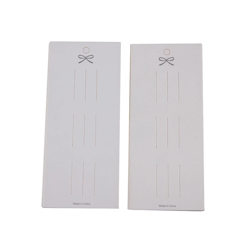 

50 шт., белая картонная заколка для волос с бантом, веревка для волос, дисплей, подвесная открытка, упаковка для ювелирных изделий, головные уборы, картонные аксессуары «сделай сам»