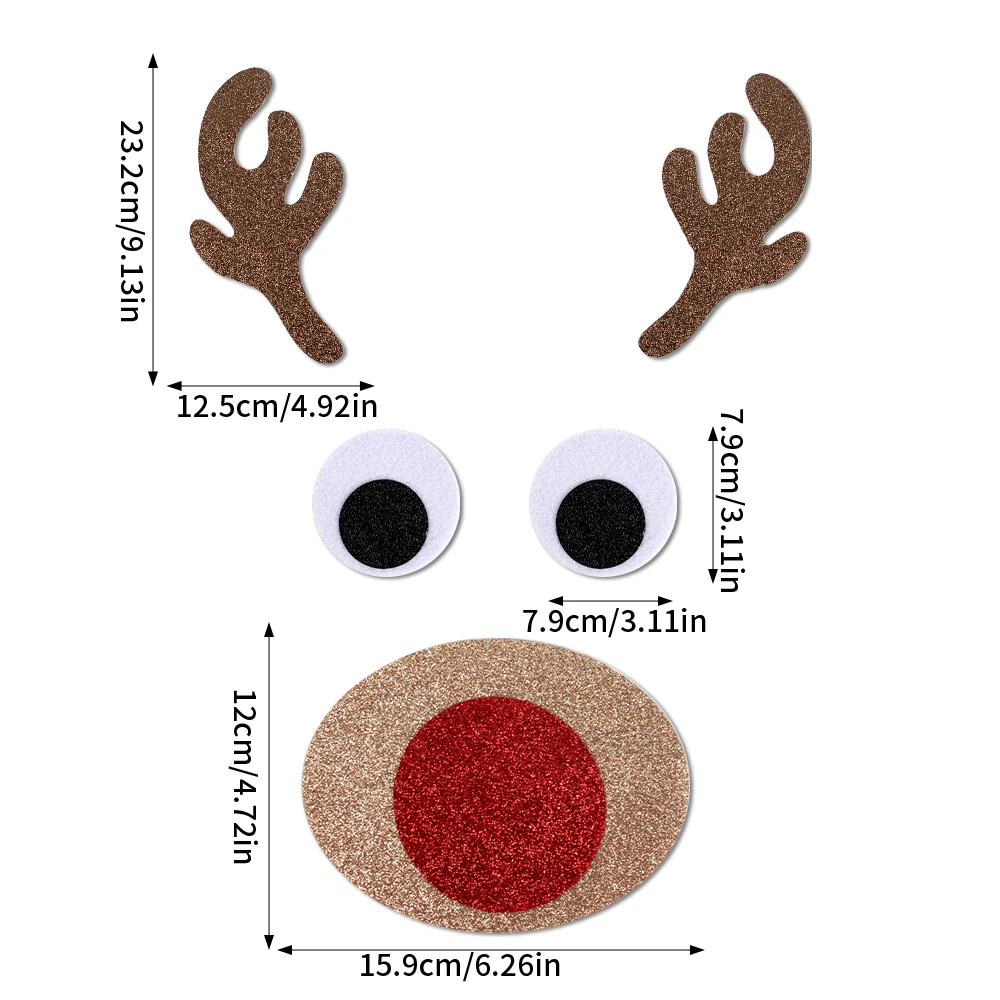 Christmas Decor Door Window Stickers Elk Snowman Santa Claus Felt Cloth Wall Stickers Decals Christmas Home Decoration New year