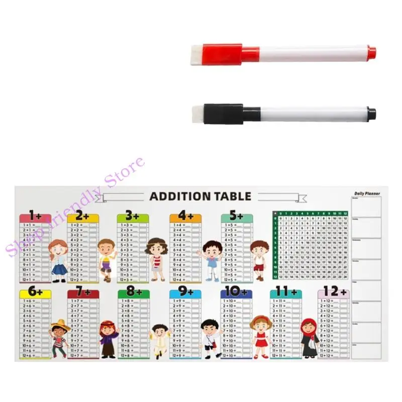 85 × 40 سم جدول إضافة PVC قابل للمحو للطلاب للطلاب المعونة بتعليم الرياضيات مع القلم #1