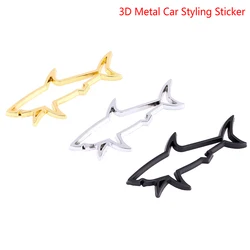 3D Metal Car Styling Sticker Hollow Fish Shark Emblem Badge Decals Automobiles Motorcycle Computer Fuel Cap Accessories