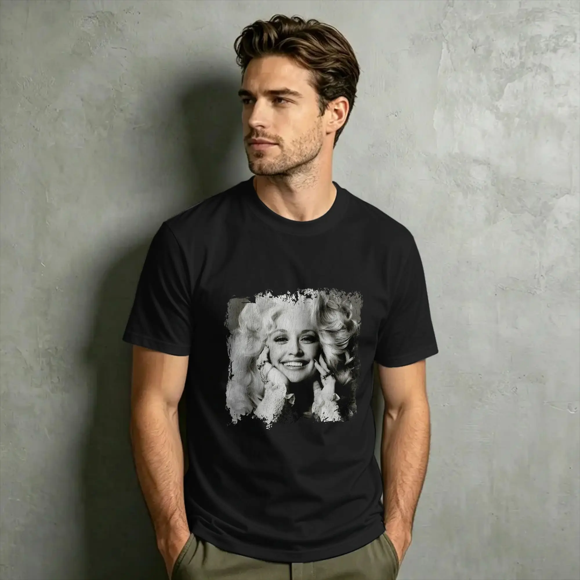 Singer Dolly Parton Cotton T Shirt For Man Summer  Funny T-Shirts Comfortable Trendy Cool Tees Oversize Dropshipping Tops