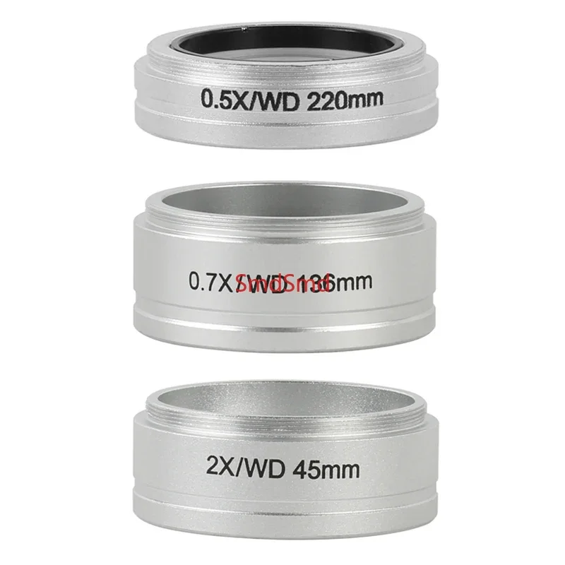 0.5X 0.7X 2X Auxiliary Objective Barlow Lens M55 Interface For 8050 Trinocular Binocular Stereo Microscope Nikon SMZ645 745