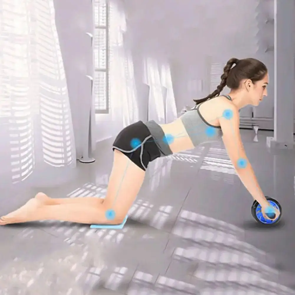 Ab Rolller Wheel l Abdominal Exercise Roller and Knee Mat No Noise With Non-slip Soft Foam Handles Women Men Muscle Trainer Tool image 4