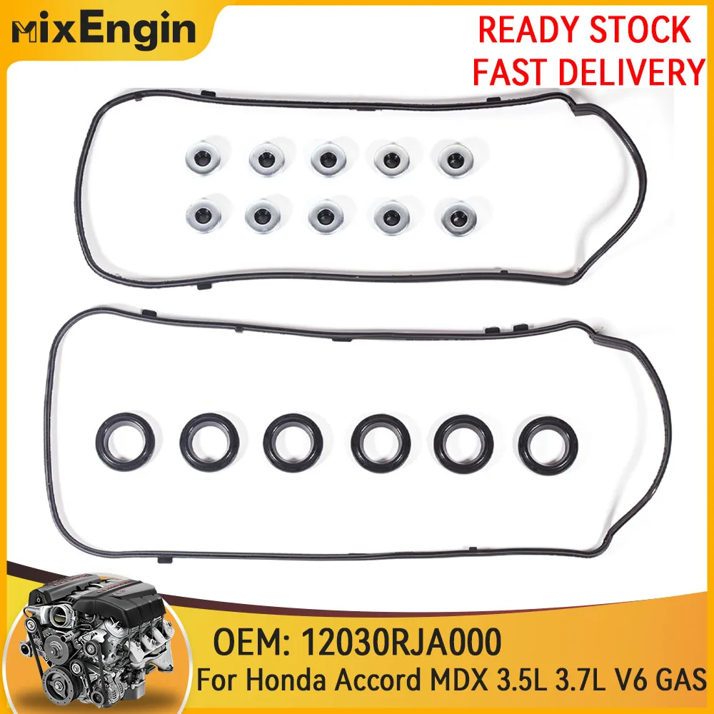 엔진 밸브 커버 가스켓 세트 Fit 3.5 3.7 L Honda Pilot Accord Odyssey Acura MDX J35Z2 3.5L 3.7L V6 GAS 08-17 12030RJA000