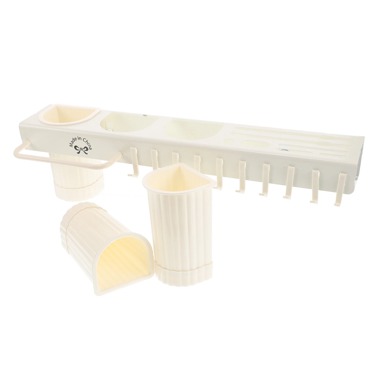 Multifunctional Wall Mounted Kitchen Organizer No Drill Storage Shelf Knife Pantry Spice Utensils Hanging Mount