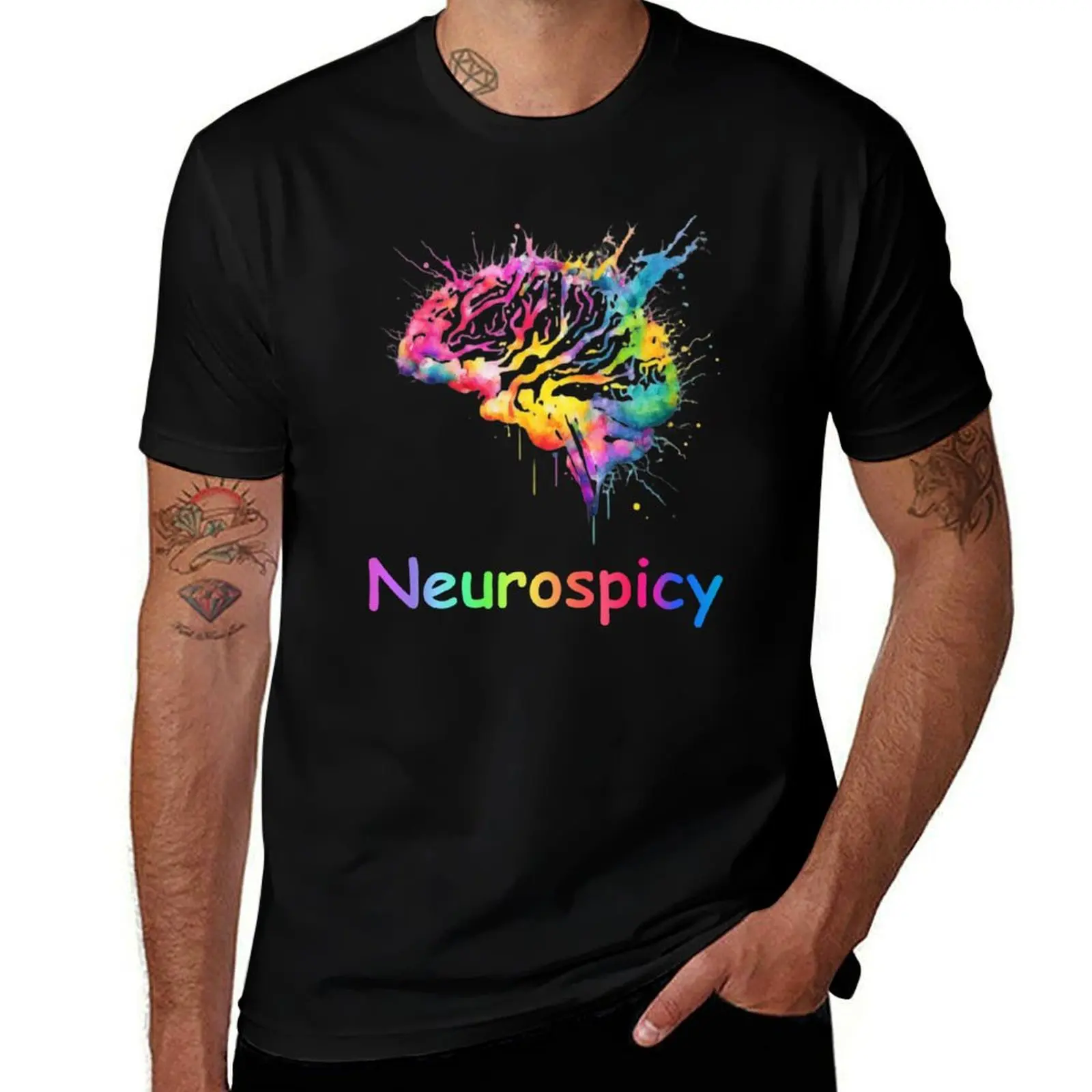 

for shirt 100 man man , tshirt cotton T-Shirt shirts t for cotton 100% colorful Neurospicy cotton t percent brain