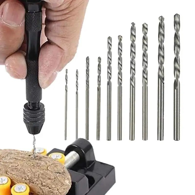 Pin Vise Set Swivel Head Pin Vise Professional Universal Multiple Size Bits Non Slip With Clamp Hand Twist Drill For Bracelets