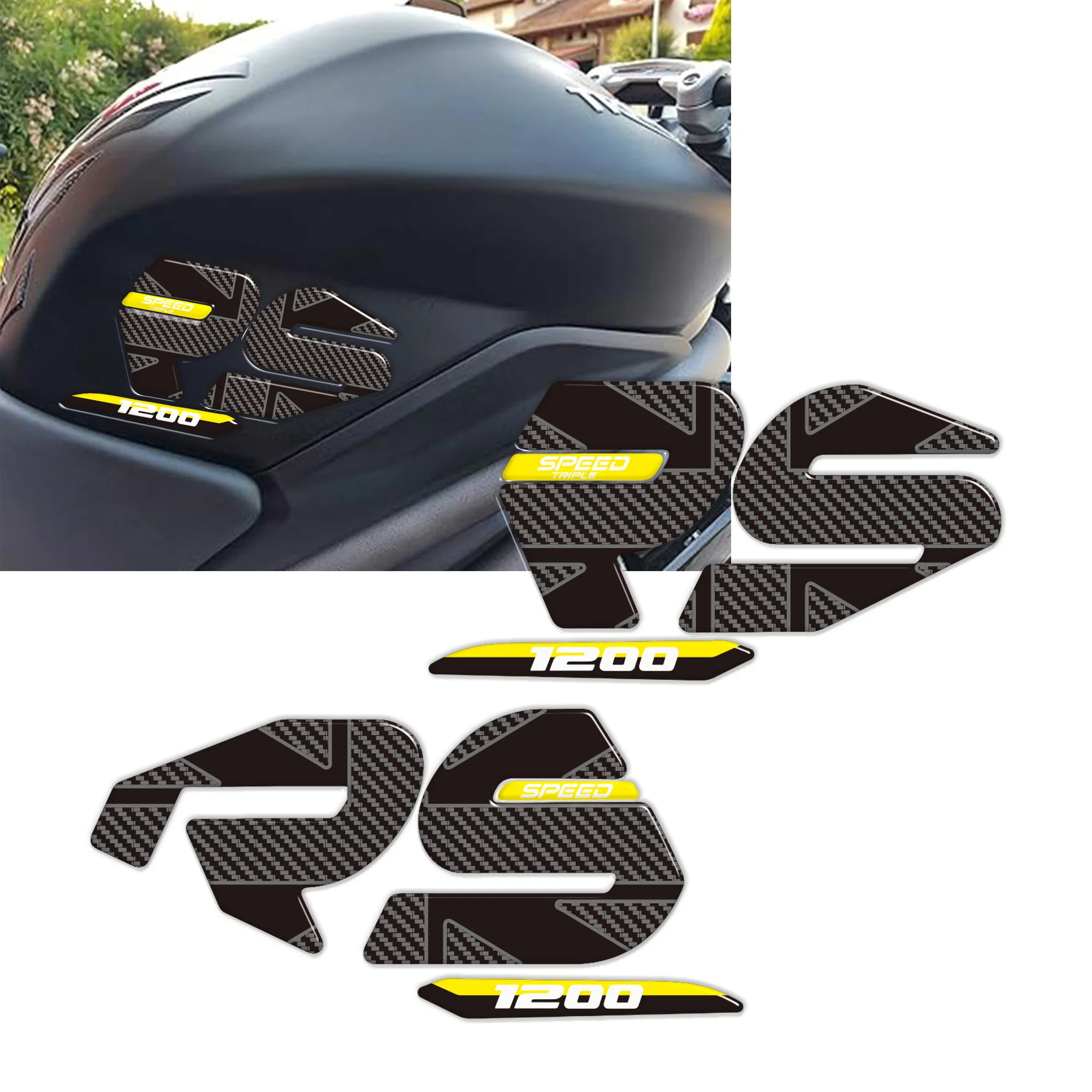3D Gel Protectors on The Motorcycle Tank Side That are Compatible with  Speed Triple 1200 RS
