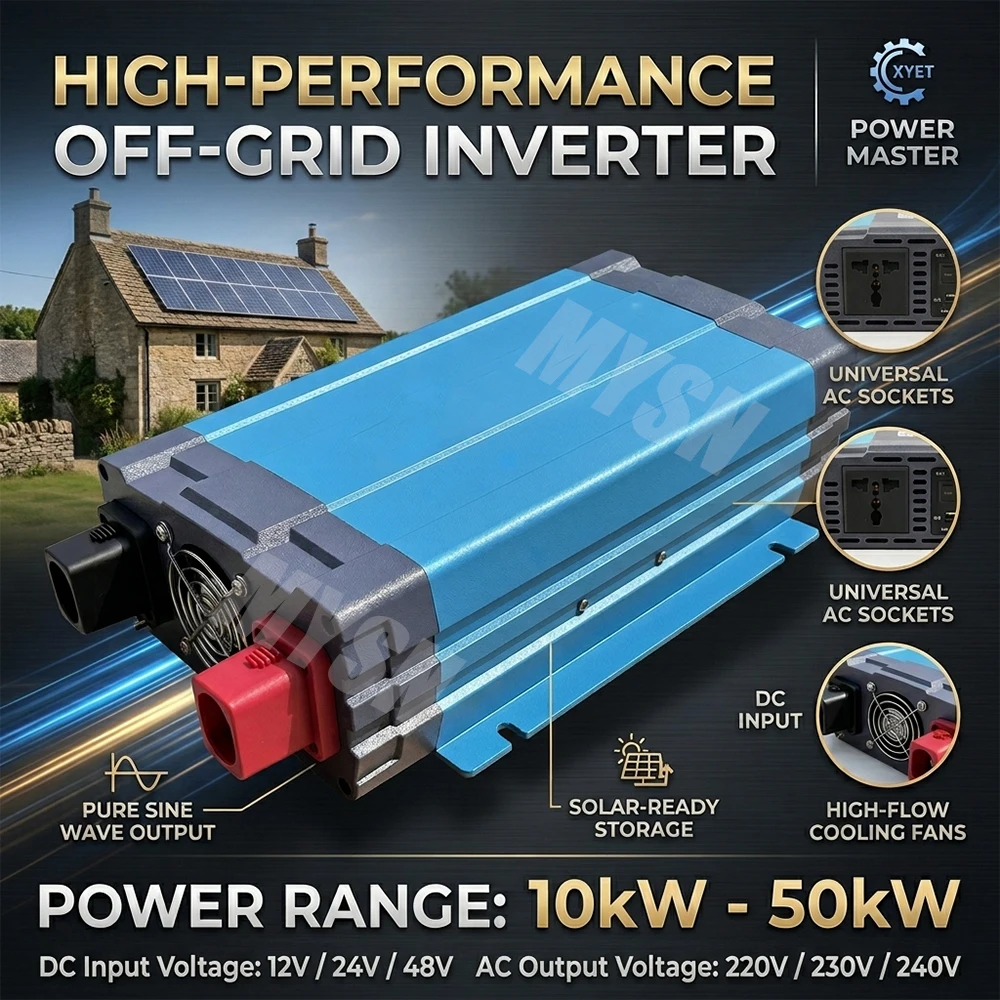 Hot Sale 20KW Power Converter DC 48V to AC 220V 230V 240V Output Pure Sine Wave 50Hz 60Hz Off Grid Inverter for Solar Wind Power