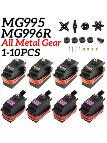 Servo de engranaje de Metal Digital MG996R, Motor MG995 de 90-180 grados, engranaje de Metal de alto Torque, Servomotor RC para barco, helicóptero y coche, 1/2/4 Uds.