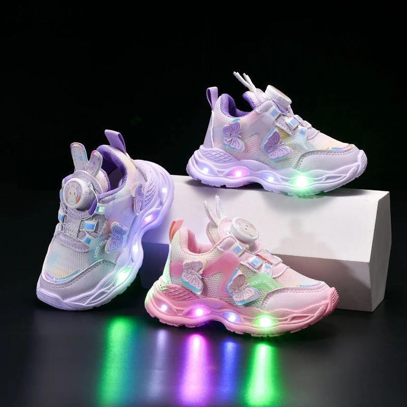 

Fashion Girls' Shoes2026Spring New Kids Sneakers Comfort Breathable Girls Mesh Shoes Simple Versatile Child Luminous Casual Shoe