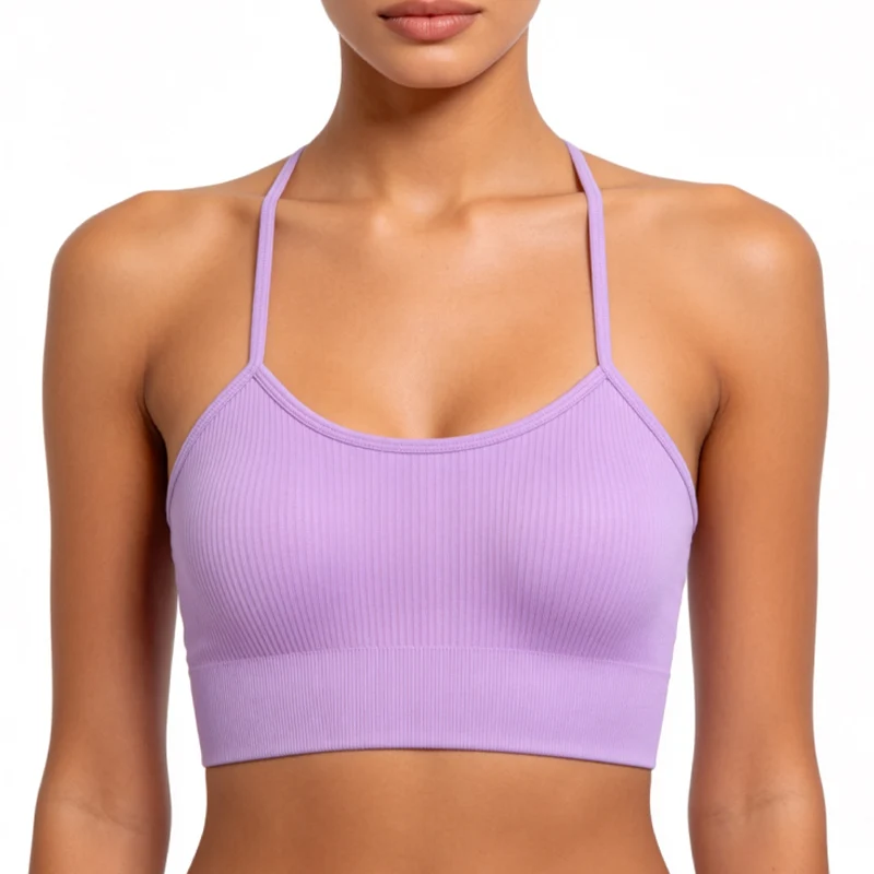 Solid Color Y Shape Belt Yoga Vest For Women High Strength Fitness Tight Sport Bra Female Ribbed Breathable Gym Workout Tank New