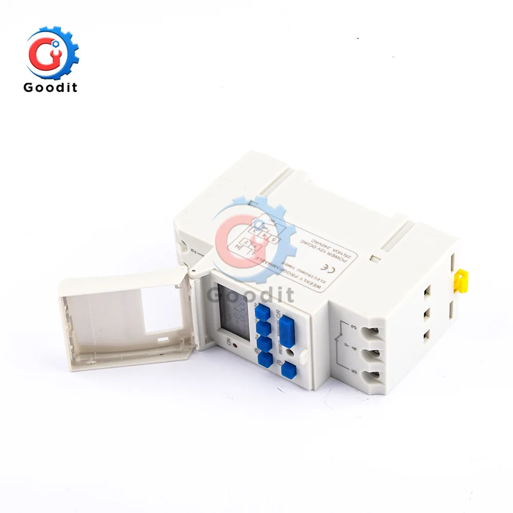 Electronic Weekly 7 Days Programmable Digital TIME Relay Timer Switch Control AC 220V 230V 12V 24V 48V 16A Din Rail Mount THC15A